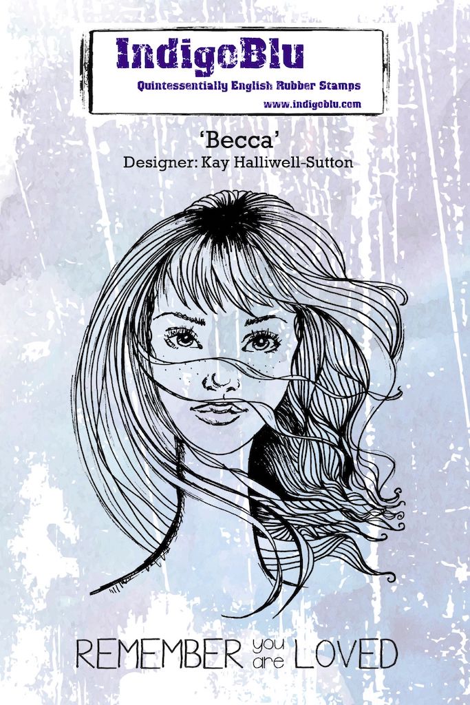 Becca A6 Red Rubber Stamp by Kay Halliwell-Sutton